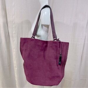 Vince Camuto Burgundy Suede Tote Bag